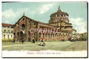 Old Postcard Milano Chiesa delle Grazie De Maria