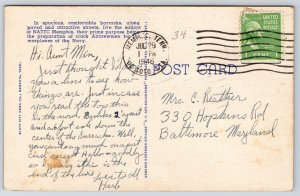 1946 Enlisted Men's Barracks N. A. T. T. C. Memphis Tennessee TN Posted Postcard