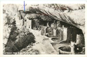 Postcard RPPC 1940s Colorado Mesa Verde Spruce Tree Ruin #104 CO24-221