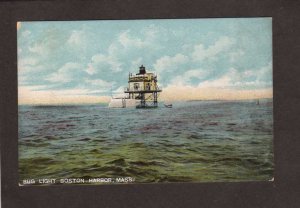 MA Bug Light Lighthouse Boston Harbor Mass Massachusetts Postcard