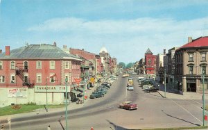 Stratford Ontario Canada Business Section Storefronts Old Cars Postcard