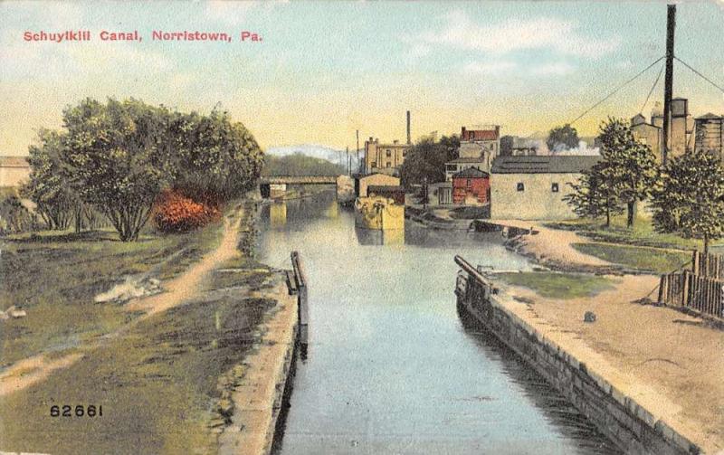 Norristown Pennsylvania Schuylkill Canal Birdseye View Antique Postcard K33455 