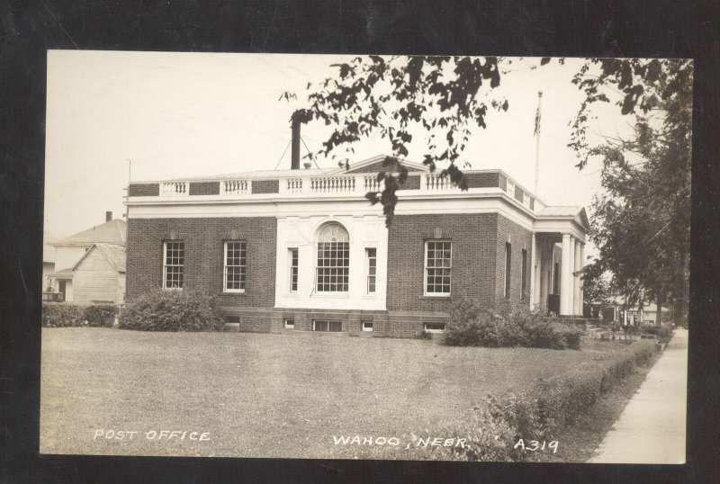 RPPC WAHOO NEBRASKA US POST OFFICE VINTAGE REAL PHOTO POSTCARD