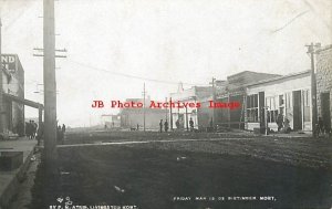 MT, Big Timber, Montana, RPPC, Street Scene, Fire Disaster Damage 1908