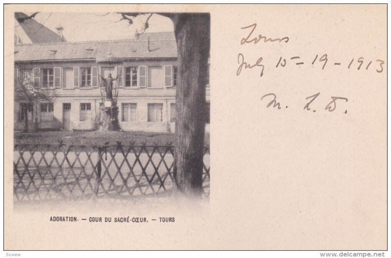 TOURS, Indre et Loire, France, PU-1921; Adoration, Cour Du Sacre-Coeur