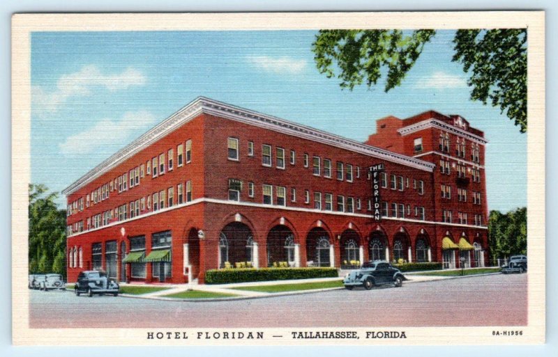 TALLAHASSEE, Florida FL ~ Roadside HOTEL FLORIDAN ca 1930s Linen Postcard