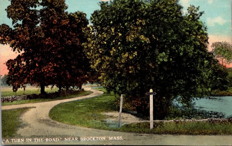 Massachusetts Brockton A Turn In The Road 1913 Curteich