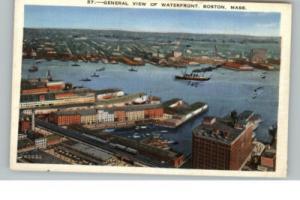 BOSTON MA View of Waterfront Old Postcard
