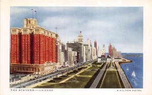 Chicago Illinois 1950s Postcard The Stevens Hotel