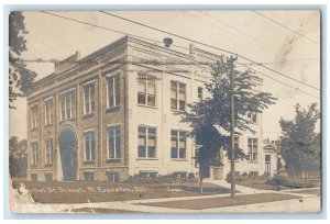 Evanston Illinois IL RPPC Photo Postcard Central Street School Childs 1908