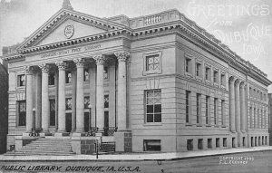 Public Library Dubuque IA USA Postcard