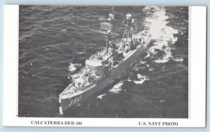 Postcard Calcaterra Der-390 US Navy Battleship Warship c1940's Vintage Antique