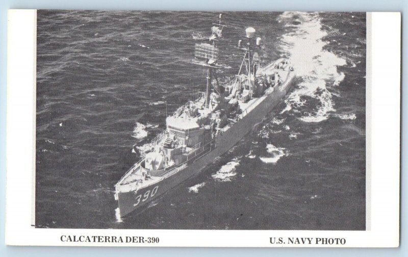 Postcard Calcaterra Der-390 US Navy Battleship Warship c1940's Vintage Antique