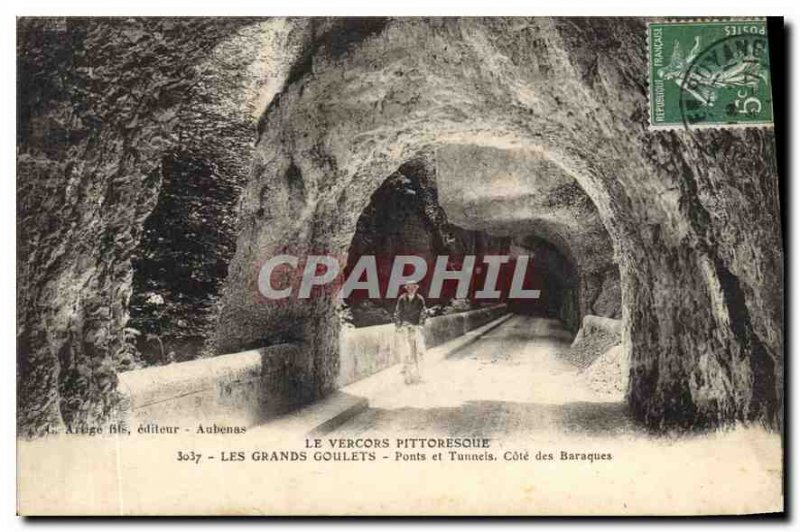 Old Postcard Picturesque Vercors The Great Narrow Bridges and Tunnels Barracks