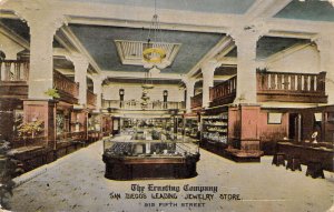 San Diego California The Ernsting Company Jewelry Store Interior Postcard U725