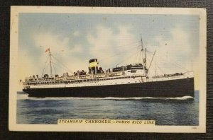 Mint Vintage Colourpicture Postcard Steamship Cherokee Porto Rico Line