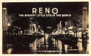 Reno NV The Biggest Little Town In The World Street View Real Photo Postcard