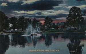 Postcard Munson Williams Park Utica NY