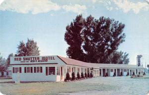 Rupert Idaho birds eye view Red Shutter Motel entrance vintage pc Z26028