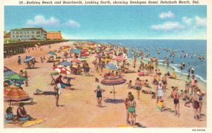 Vintage Postcard Bathing Beach Boardwalk Henlopen Hotel Rehoboth Beach Delaware