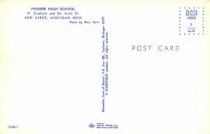 Ann Arbor Michigan 1970s Postcard Pioneer High School Aerial View