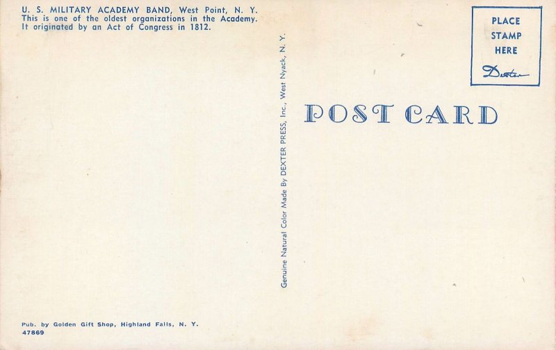 US Military Academy Band West Point NY Postcard