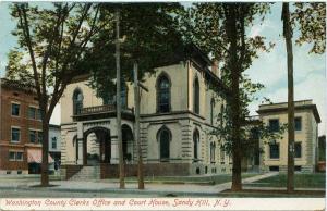 Washington County Clerks Office & Court House Sandy Hill NY New York pm 1908 DB