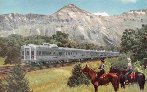 Denver Zephyr Streamliner Railroad Train Rocky Mountains Colorado postcard