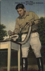 Silver Springs Florida FL Ross Allen's Reptile Institute Snake Handler Linen PC