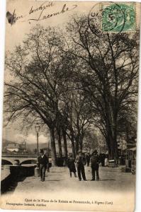 CPA Quai de la Place de la Raison et Promenade a FIGEAC - (223892)