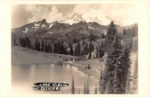 Mt Rainier Washington Lake Tipsoo Real Photo Antique Postcard K97125