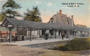 E8/ Lisbon New Hampshire Postcard 1917 B&M Railroad Depot 4