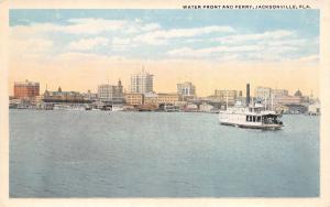 Jacksonville Florida 1920s Postcard Water Front and Ferry