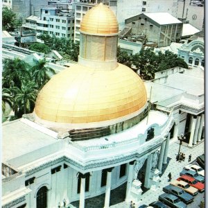 c1970s Caracas, Venezuela National Capitol Gold Dome Epic Painting 4x6 PC M19