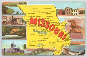 State View~Large Letter Missouri State Map~Composite Sites~Legend On Back~Vtg PC