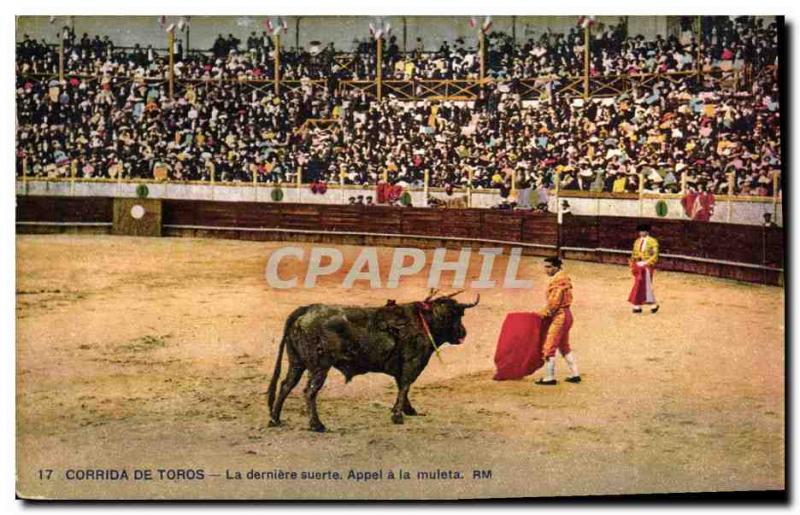 Old Postcard Bullfight Bullfight The last suerte Appeal muleta