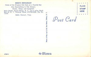 Sylvan Beach New York Eddie's Restaurant Diner Interior Postcard JE359709