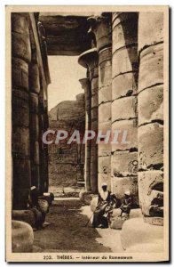 Old Postcard Egypt Egypt Thebes Interior Ramesseum
