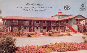 Santa Barbara California 1960s Postcard Ala Mar Motel