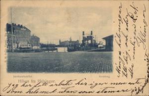 Helsingor Denmark View to Ferry Dock? c1901 Postcard