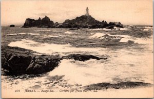 Lighthouse Rough Sea Jersey England