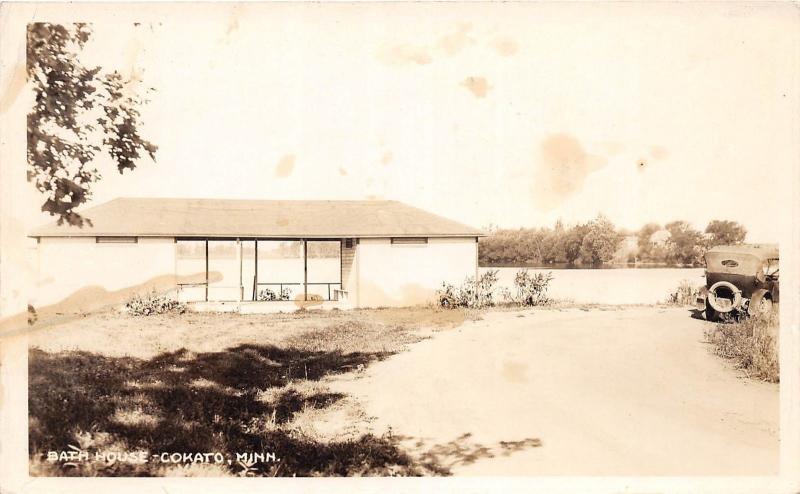 B20/ Cokato Minnesota Mn Real Photo RPPC Postcard c30s Bath House Lake