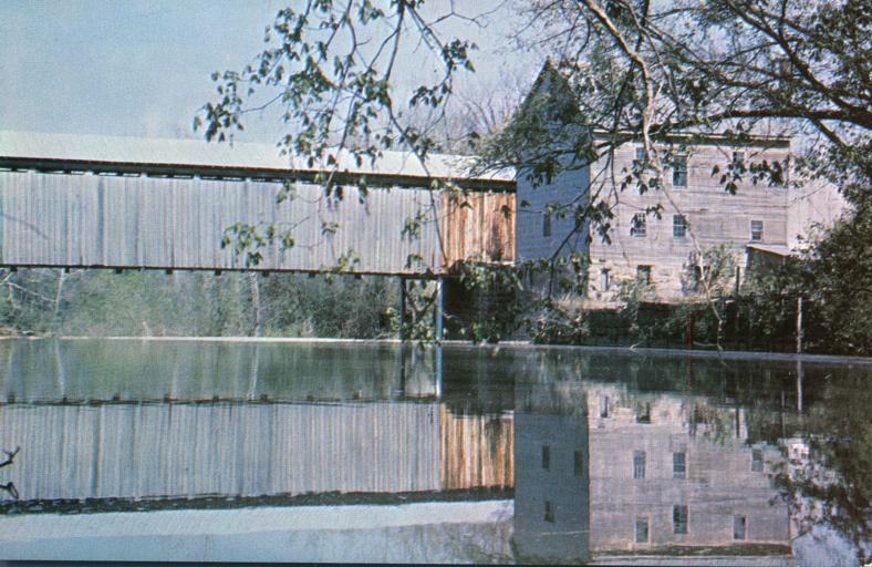 Barrett Mill and Covered Bridge - Rocky Fork Creek, Rainsboro, Ohio