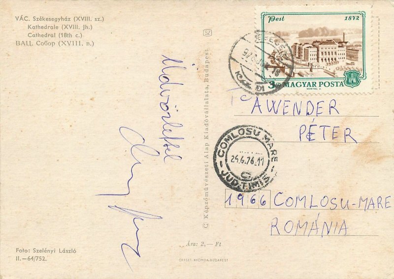 Hungary Vac Cathedral  Postcard