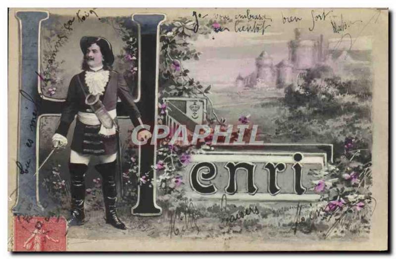 Old Postcard Fancy Henri Surname