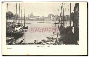 Old Postcard Antwerp L & # 39Escaut Charter