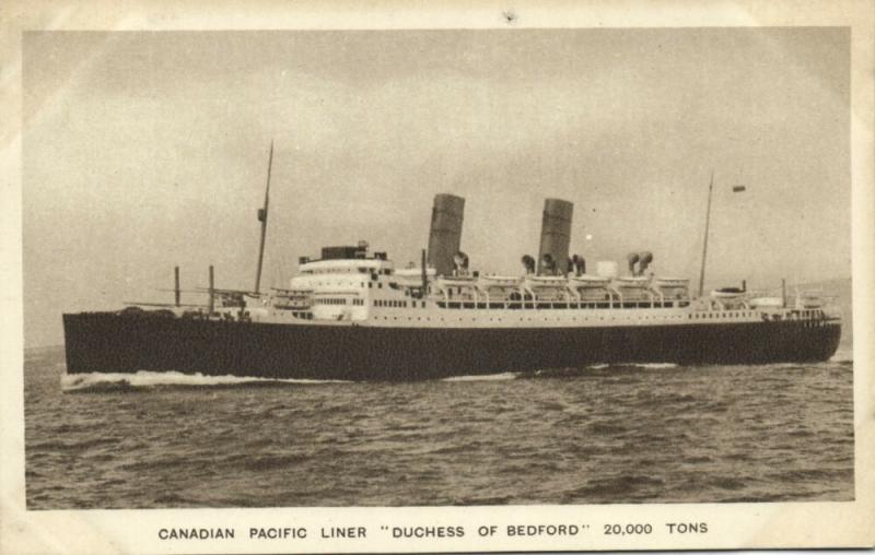 Canadian Pacific Line Steamer Duchess of Bedford (1920s)