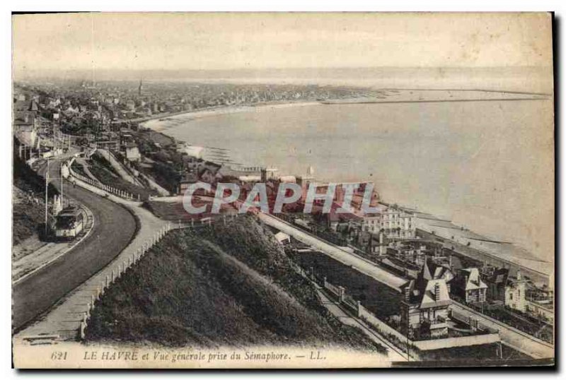 Old Postcard Le Havre Vue Generale jack of Semaphore