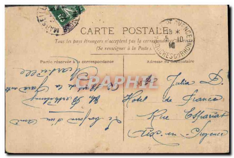 Postcard Old woman Remembrance Marseille Train