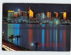 Postcard Sunset Reflect on the Downtown Skyline & Harbor San Diego California